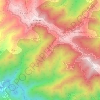 Aït Mimoun topographic map, elevation, terrain