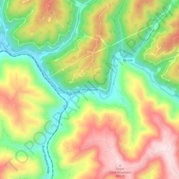 Whitewood topographic map, elevation, terrain