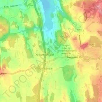 Brønnerud topographic map, elevation, terrain