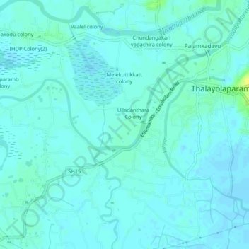 Perumkaruga colony topographic map, elevation, terrain