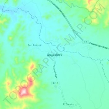 Guadalupe topographic map, elevation, terrain