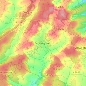 Schillingstadt topographic map, elevation, terrain