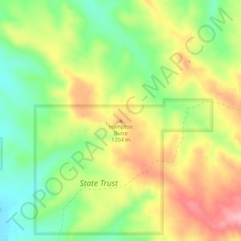 Hampton Butte topographic map, elevation, terrain