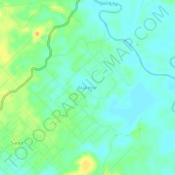 Makmur topographic map, elevation, terrain