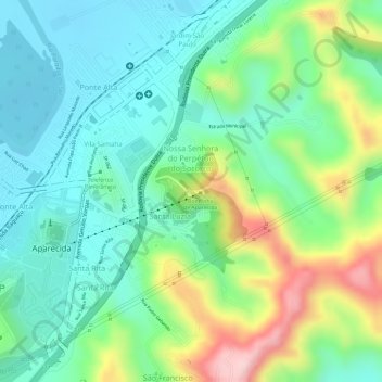 Mirantedo Cruzeiro topographic map, elevation, terrain
