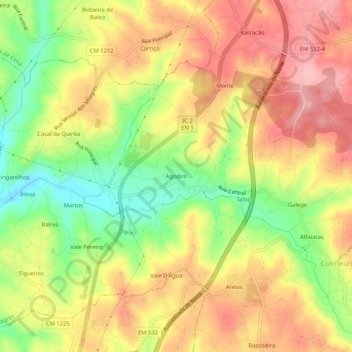 Agodim topographic map, elevation, terrain