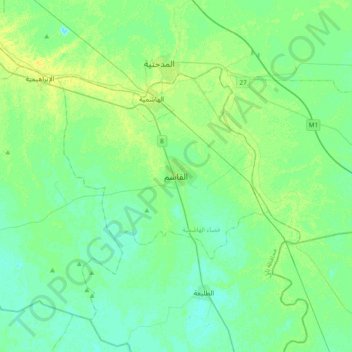 Al Qasim topographic map, elevation, terrain