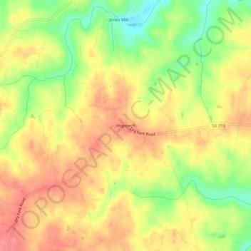 Hopewell topographic map, elevation, terrain