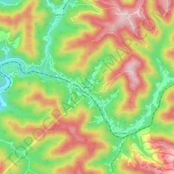 Milam topographic map, elevation, terrain