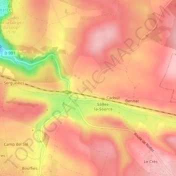 Picardie Haute topographic map, elevation, terrain
