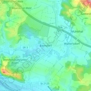Bärndorf topographic map, elevation, terrain