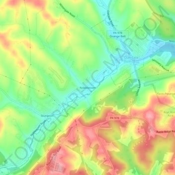 Noblestown topographic map, elevation, terrain