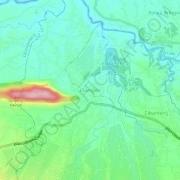 Ciampea topographic map, elevation, terrain