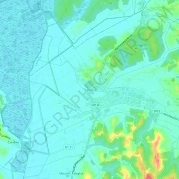 Stabbia topographic map, elevation, terrain