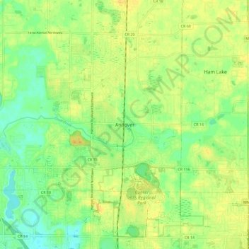 Andover topographic map, elevation, terrain