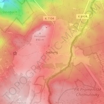 Satzung topographic map, elevation, terrain