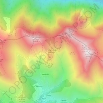 Sanctuaire de La Salette topographic map, elevation, terrain