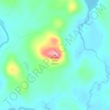 Boston Hills topographic map, elevation, terrain