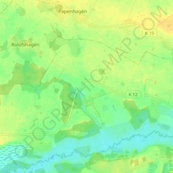Müggenwalde topographic map, elevation, terrain
