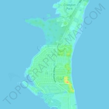 Key Biscayne topographic map, elevation, terrain