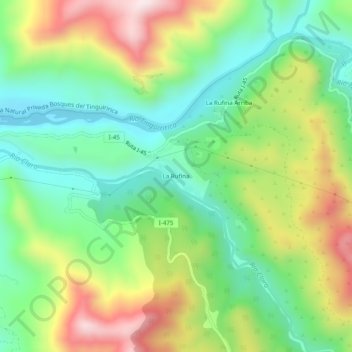 La Rufina topographic map, elevation, terrain