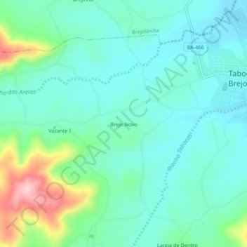 Brejo Novo topographic map, elevation, terrain