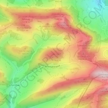 Ankenballen topographic map, elevation, terrain