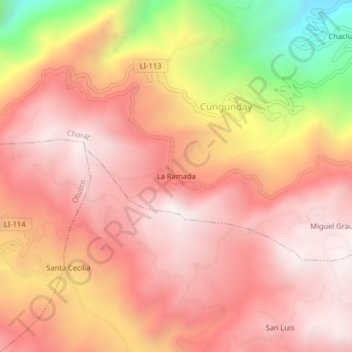 La Ramada topographic map, elevation, terrain