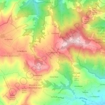 Ca' Bertacchi topographic map, elevation, terrain