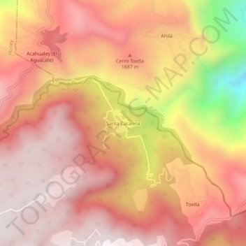 Santa Catarina topographic map, elevation, terrain