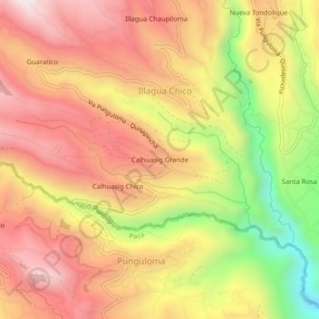 Calhuasig Grande topographic map, elevation, terrain