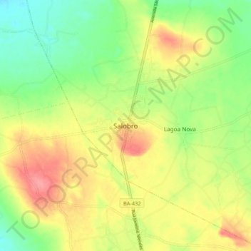 Salobro topographic map, elevation, terrain