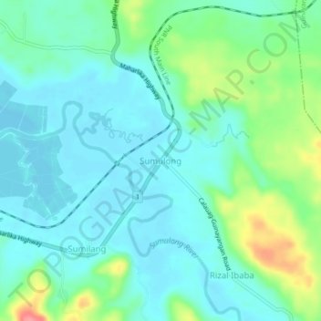 Sumulong topographic map, elevation, terrain