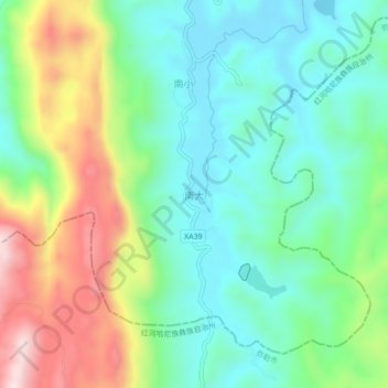Nanda topographic map, elevation, terrain