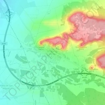 Arrabal de Portillo topographic map, elevation, terrain