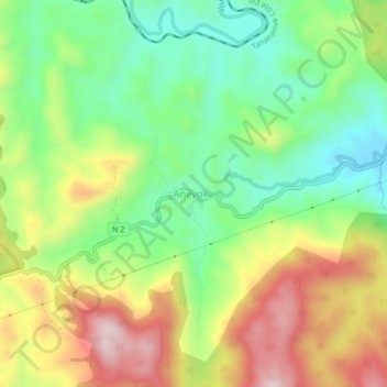 Anevoka topographic map, elevation, terrain
