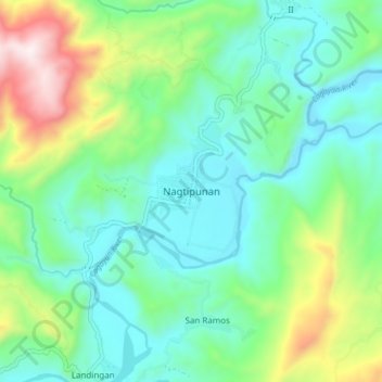Nagtipunan topographic map, elevation, terrain