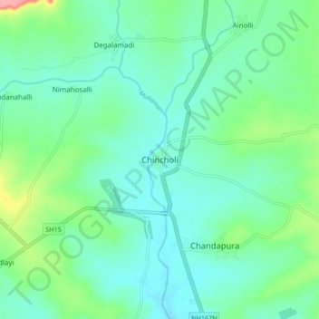 Chincholi topographic map, elevation, terrain