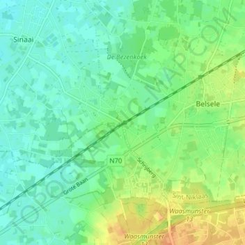 Duizend Appels topographic map, elevation, terrain