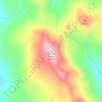 Bobcat Ridge topographic map, elevation, terrain