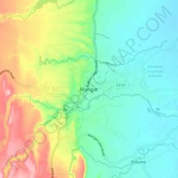Marigat topographic map, elevation, terrain