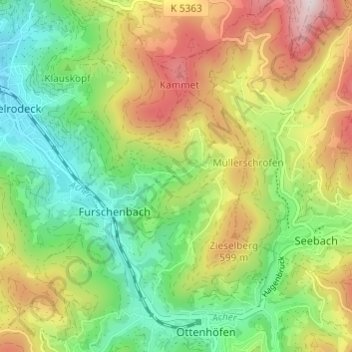 Benzmühle topographic map, elevation, terrain