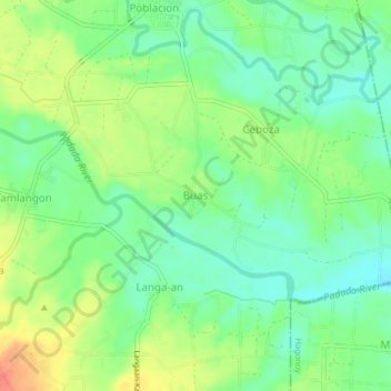 Buas topographic map, elevation, terrain