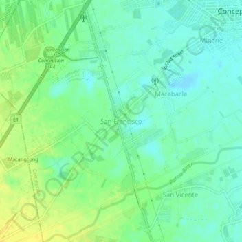 San Francisco topographic map, elevation, terrain