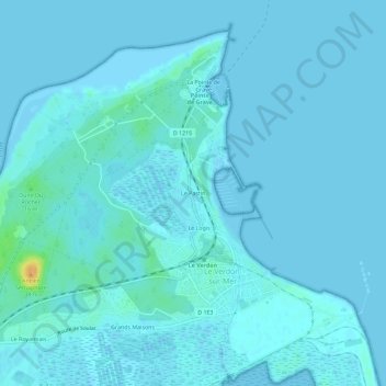 Le Pastin topographic map, elevation, terrain