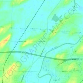 Severance topographic map, elevation, terrain