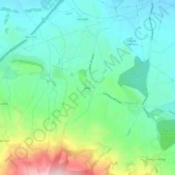 Galar topographic map, elevation, terrain