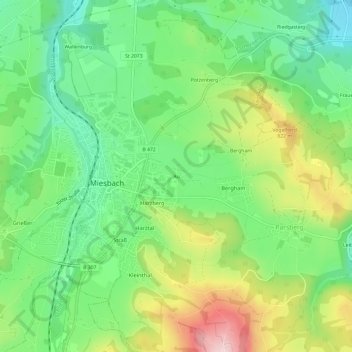Au topographic map, elevation, terrain