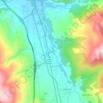 La Serna topographic map, elevation, terrain