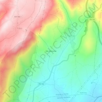 São Clemente topographic map, elevation, terrain